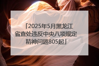 2025年5月黑龙江省查处违反中央八项规定精神问题805起