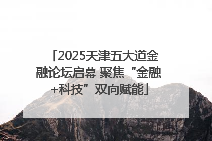 2025天津五大道金融论坛启幕 聚焦“金融+科技”双向赋能