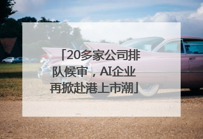 20多家公司排队候审，AI企业再掀赴港上市潮