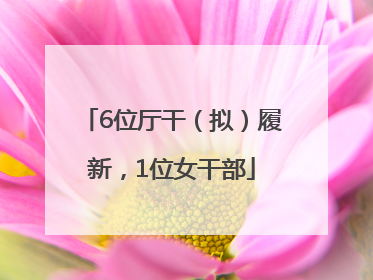 6位厅干（拟）履新，1位女干部